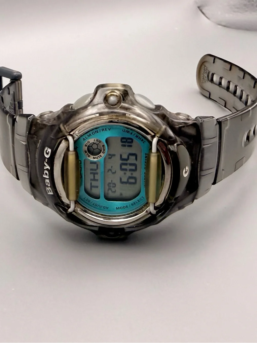 Casio Baby-G 3252 BG169R Translucent Gray smoked color blue face